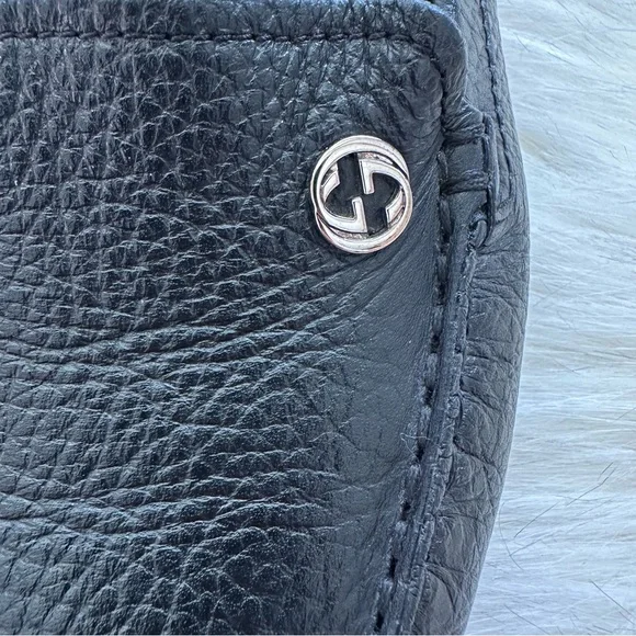 Gucci Women's Qardaha Moc Moc Toe Leather Loafer Leather in Black Size 39 8.5 - Picture 7 of 9